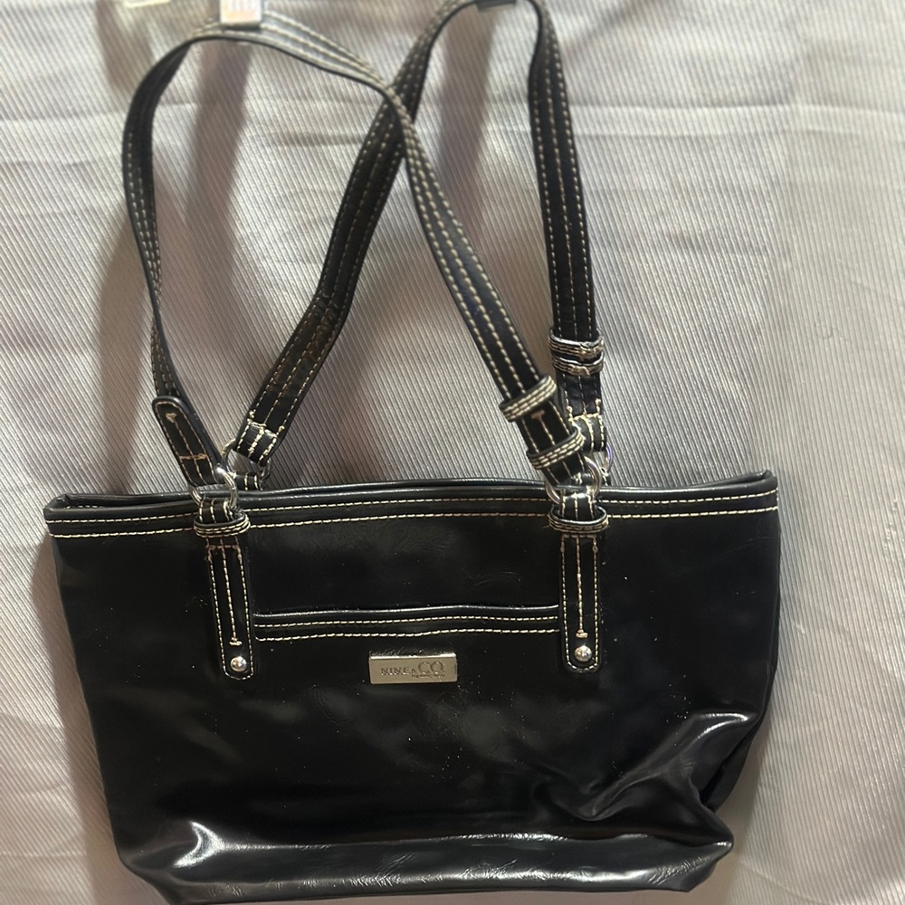 Black leather purse
